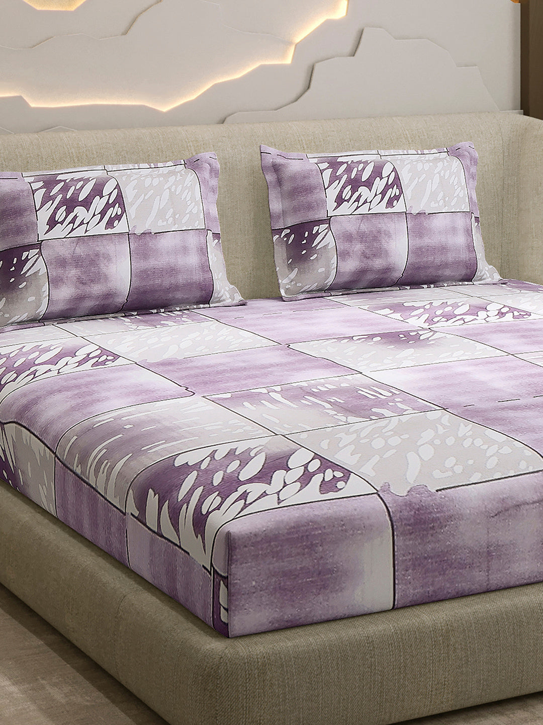 104 TC 100% Cotton Double Bed 1 Bedsheet with 2 Pillow Cover (Samriddhi)