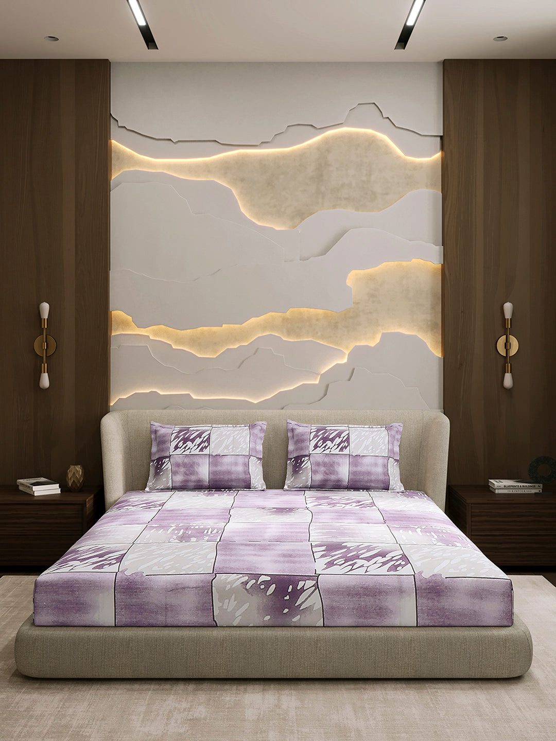 104 TC 100% Cotton Double Bed 1 Bedsheet with 2 Pillow Cover (Samriddhi)