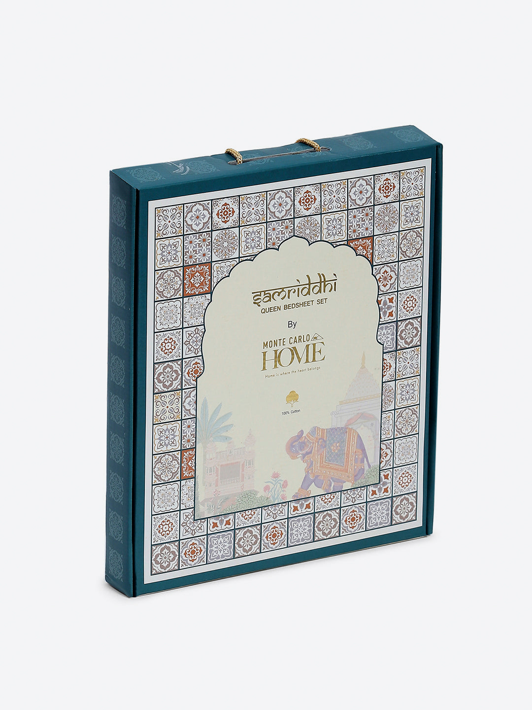 104 TC 100% Cotton Double Bed 1 Bedsheet with 2 Pillow Cover (Samriddhi)