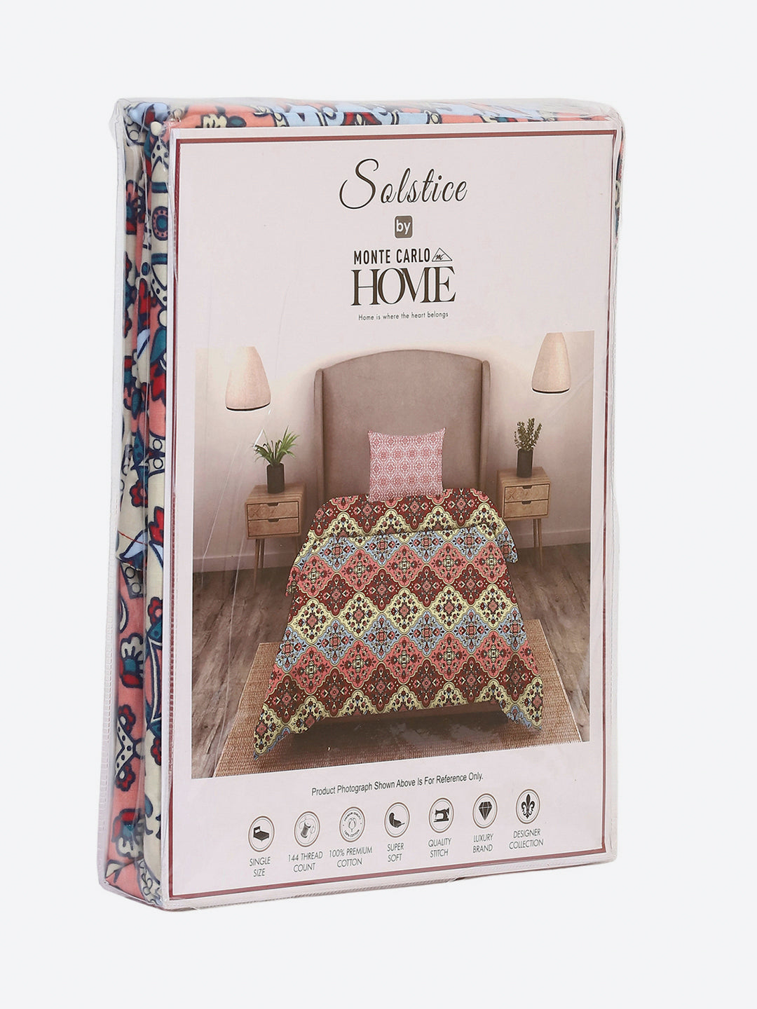 144 TC Cotton Single Bedsheet with 1 Pillow Cover (Solstice)