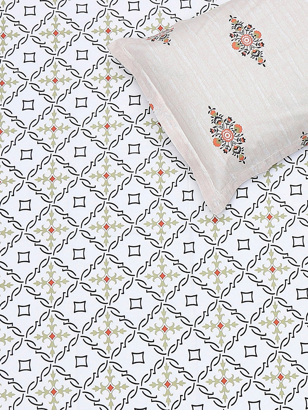 144 TC Cotton Single Bedsheet with 1 Pillow Cover (Solstice)