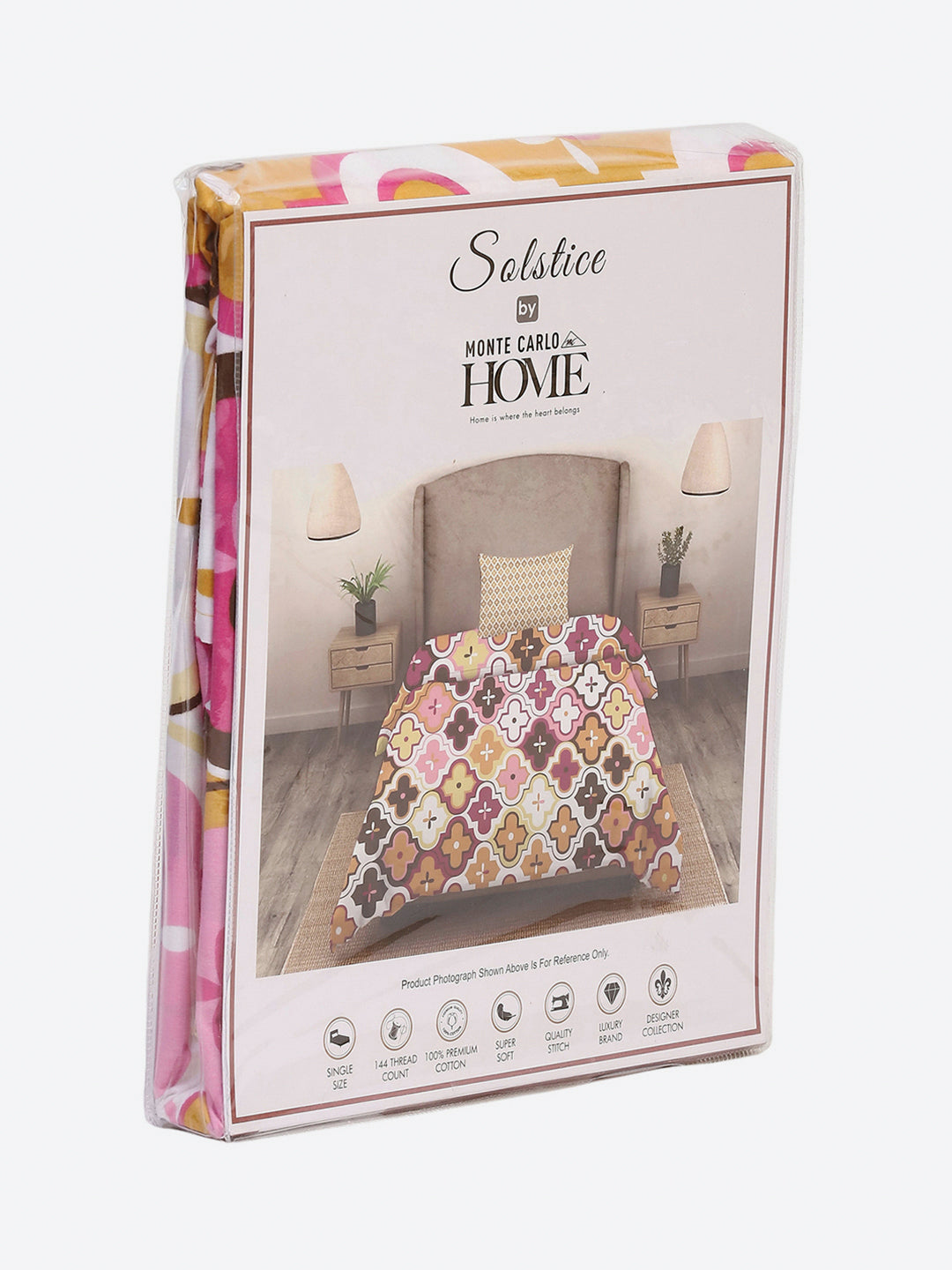 144 TC Cotton Single Bedsheet with 1 Pillow Cover (Solstice)