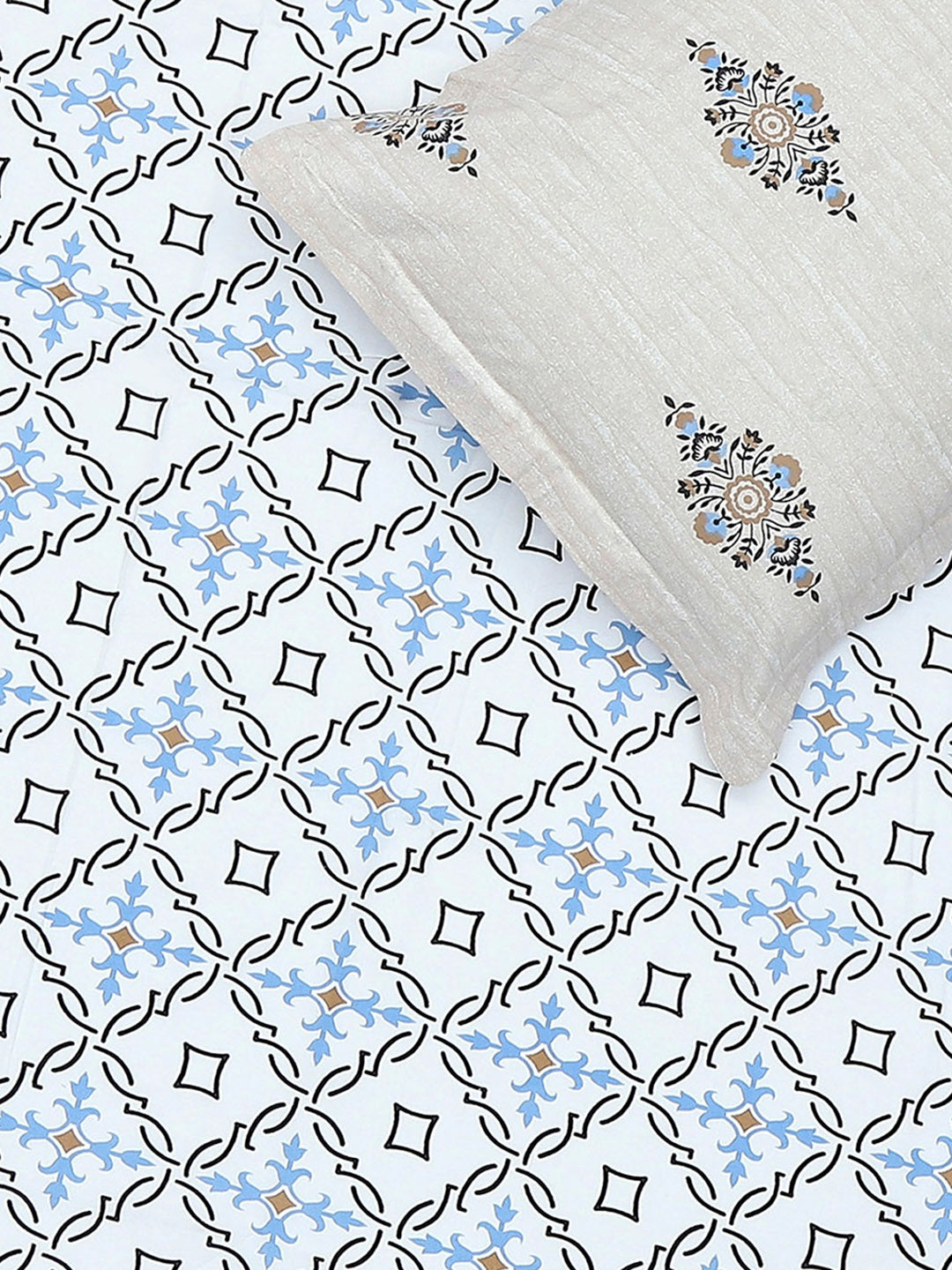 144 TC Cotton Single Bedsheet with 1 Pillow Cover (Solstice)