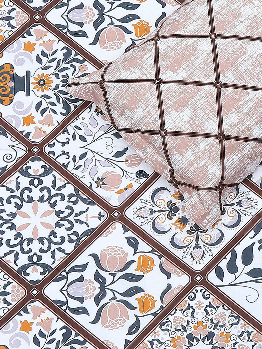 144 TC Cotton Single Bedsheet with 1 Pillow Cover (Solstice)