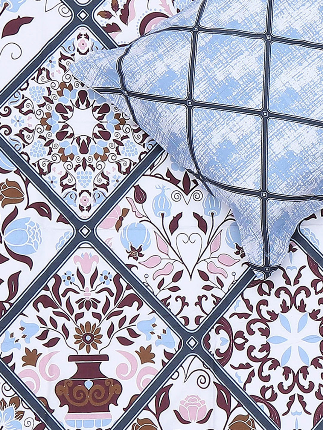 144 TC Cotton Single Bedsheet with 1 Pillow Cover (Solstice)