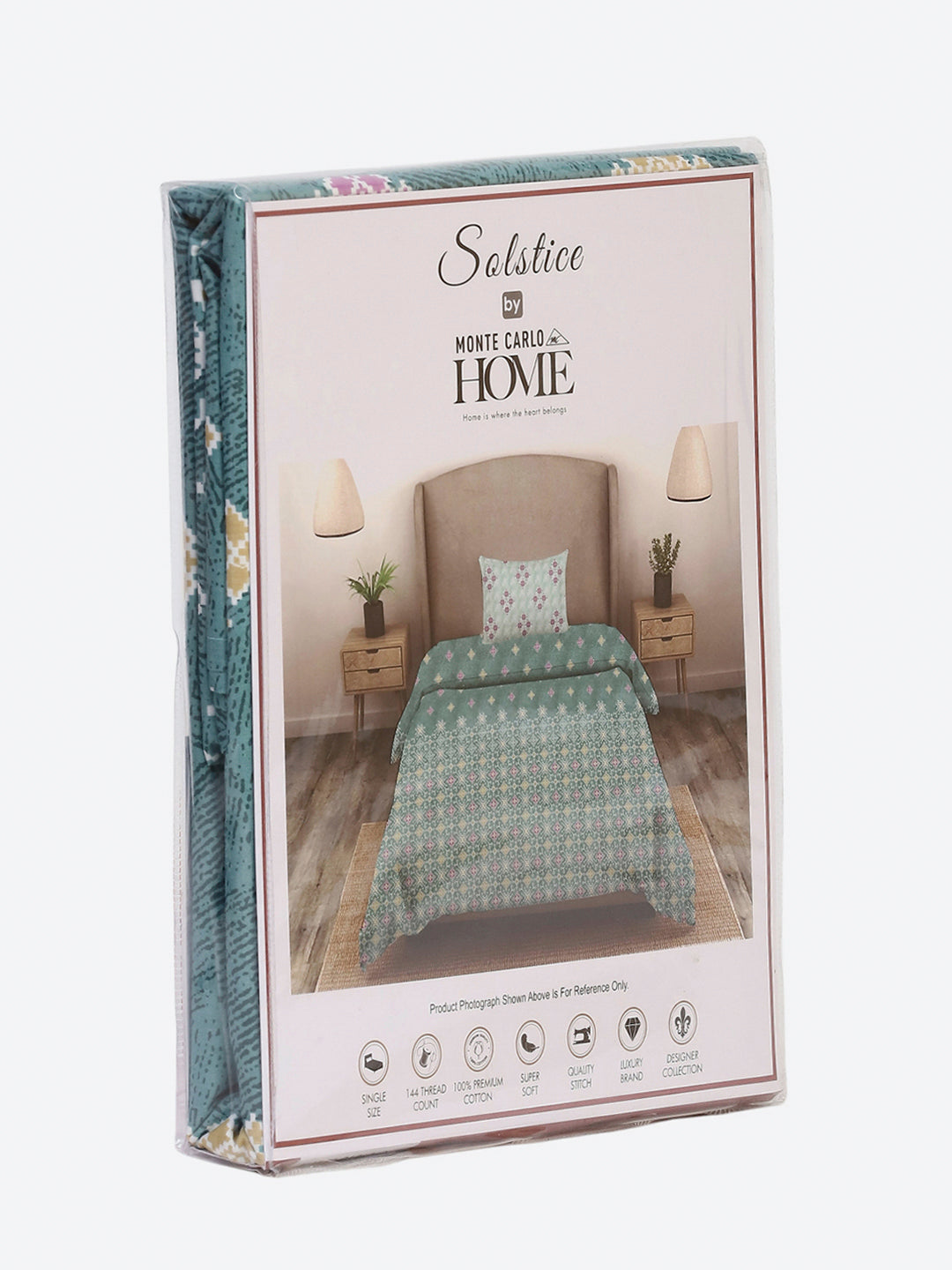 144 TC Cotton Single Bedsheet with 1 Pillow Cover (Solstice)