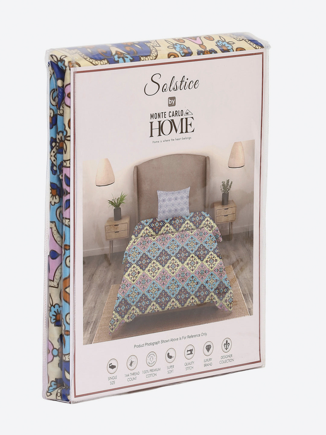 144 TC Cotton Single Bedsheet with 1 Pillow Cover (Solstice)