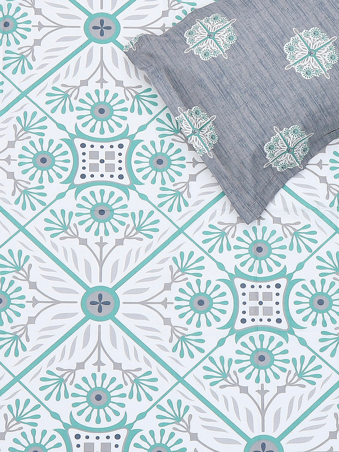 144 TC Cotton Single Bedsheet with 1 Pillow Cover (Solstice)