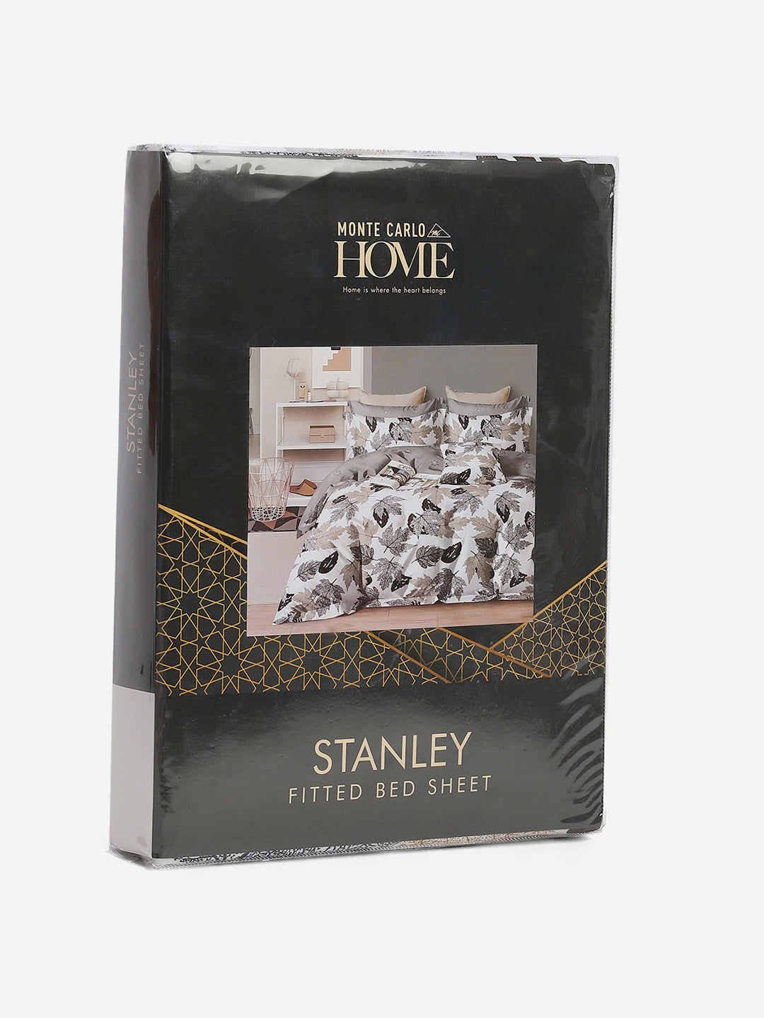 130 GSM Polyester King Size 1 Bedsheet with 2 Pillow Covers (Stanley)