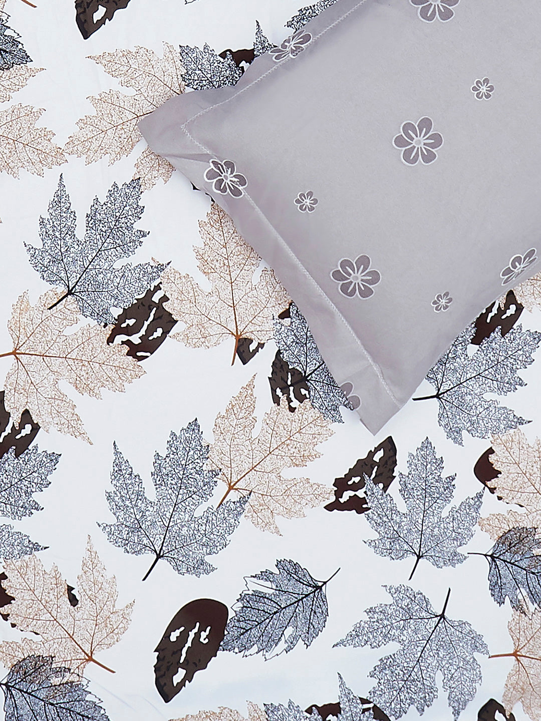 130 GSM Polyester King Size 1 Bedsheet with 2 Pillow Covers (Stanley)