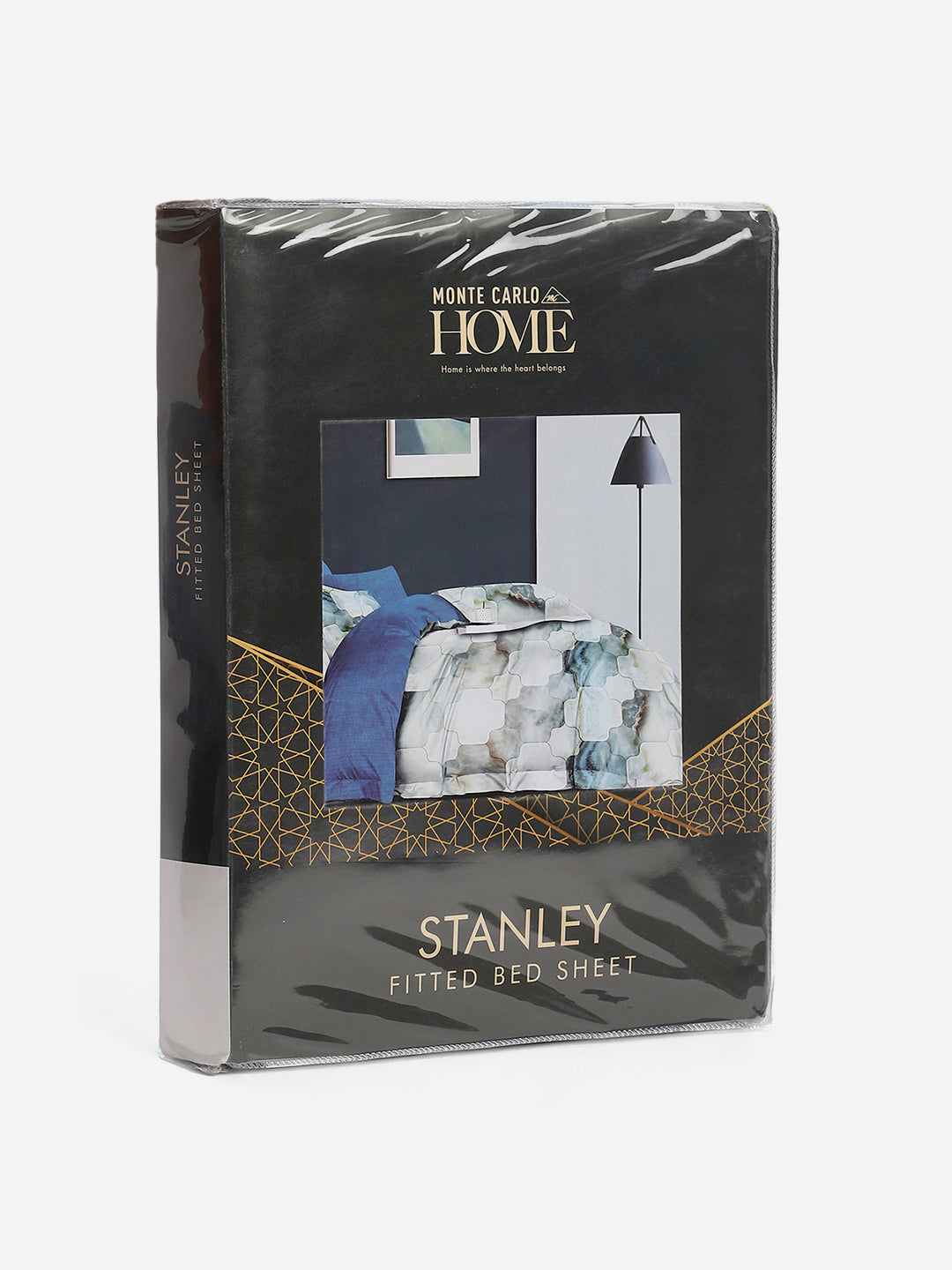 130 GSM Polyester King Size 1 Bedsheet with 2 Pillow Covers (Stanley)