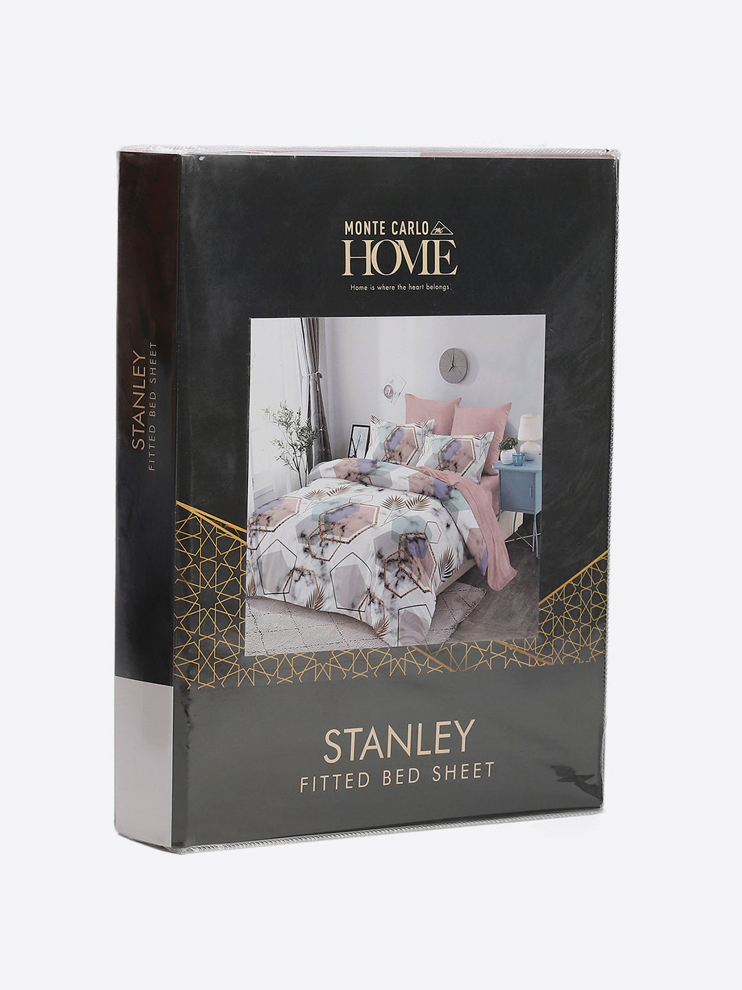 130 GSM Polyester King Size 1 Bedsheet with 2 Pillow Covers (Stanley)