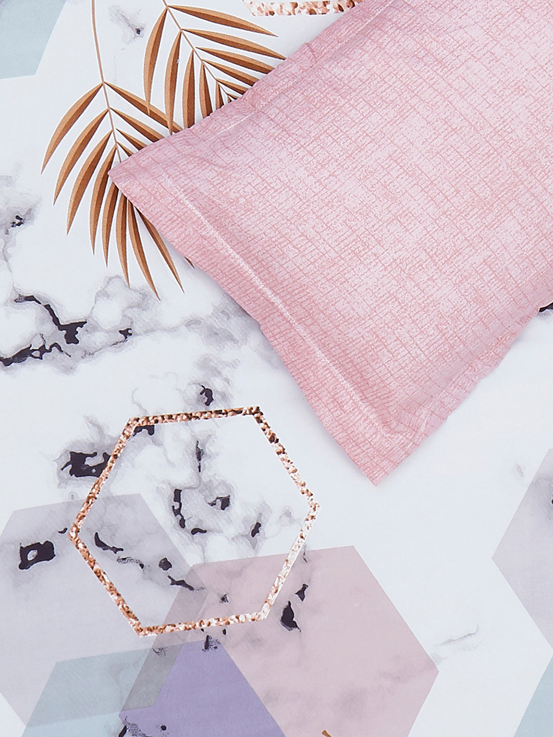 130 GSM Polyester King Size 1 Bedsheet with 2 Pillow Covers (Stanley)