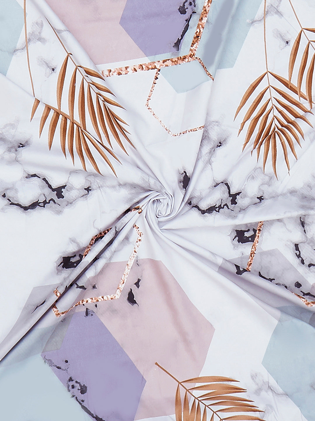 130 GSM Polyester King Size 1 Bedsheet with 2 Pillow Covers (Stanley)