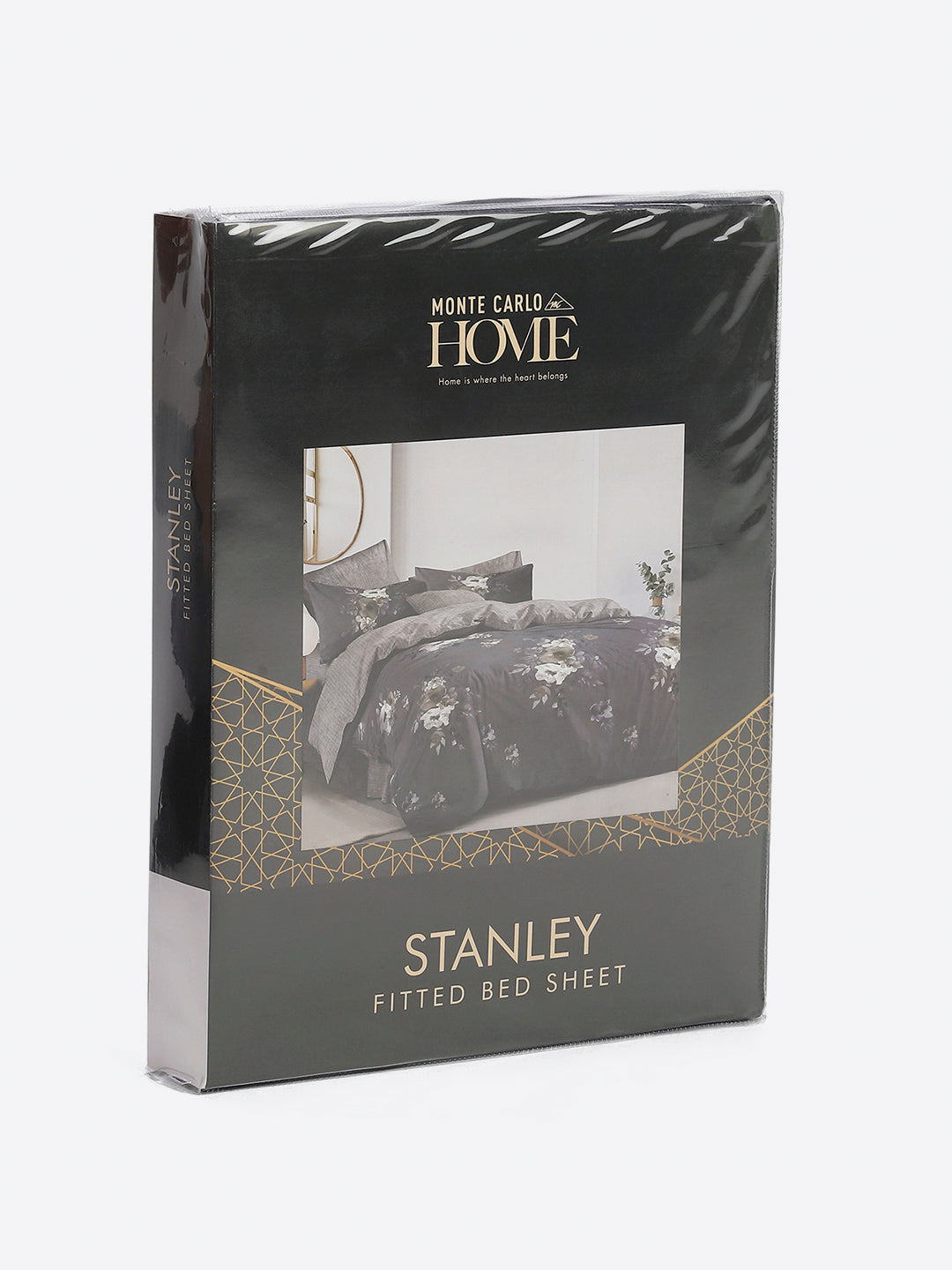 130 GSM Polyester King Size 1 Bedsheet with 2 Pillow Covers (Stanley)