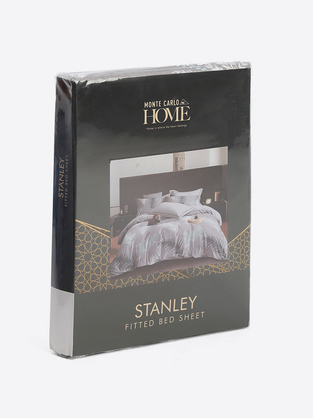 130 GSM Polyester King Size 1 Bedsheet with 2 Pillow Covers (Stanley)