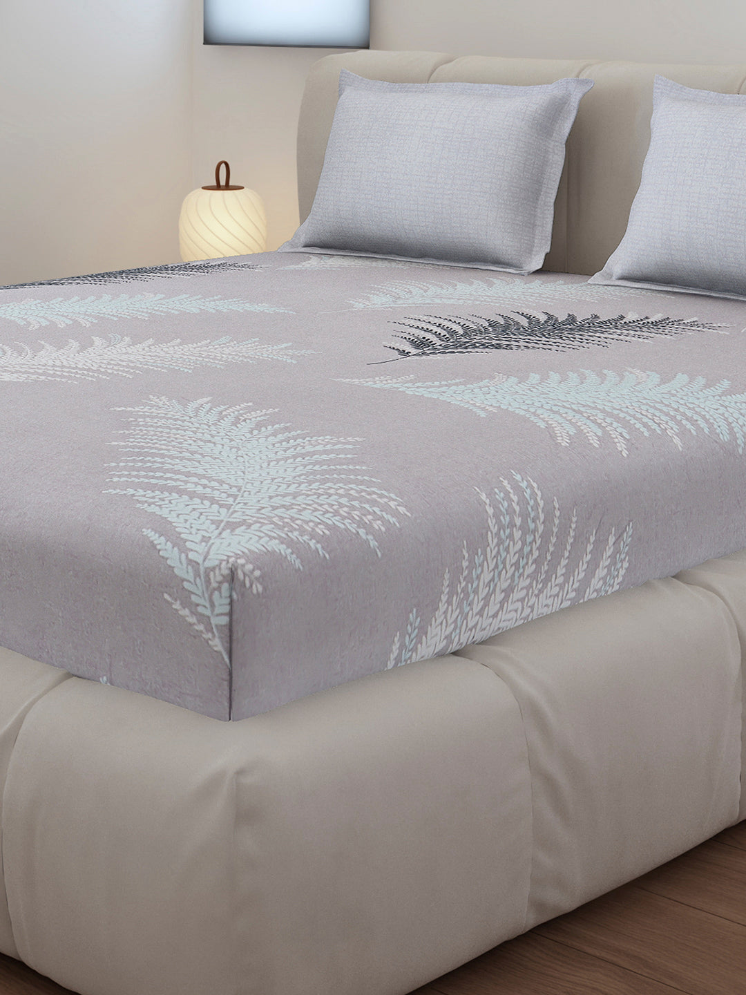 130 GSM Polyester King Size 1 Bedsheet with 2 Pillow Covers (Stanley)