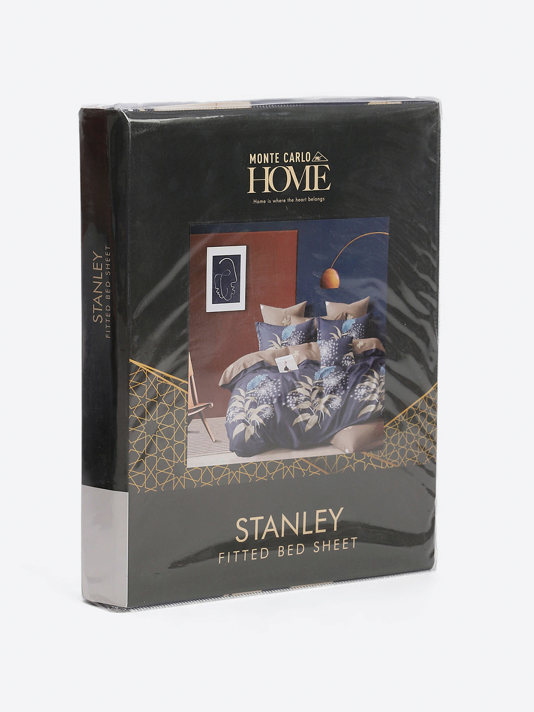 130 GSM Polyester King Size 1 Bedsheet with 2 Pillow Covers (Stanley)