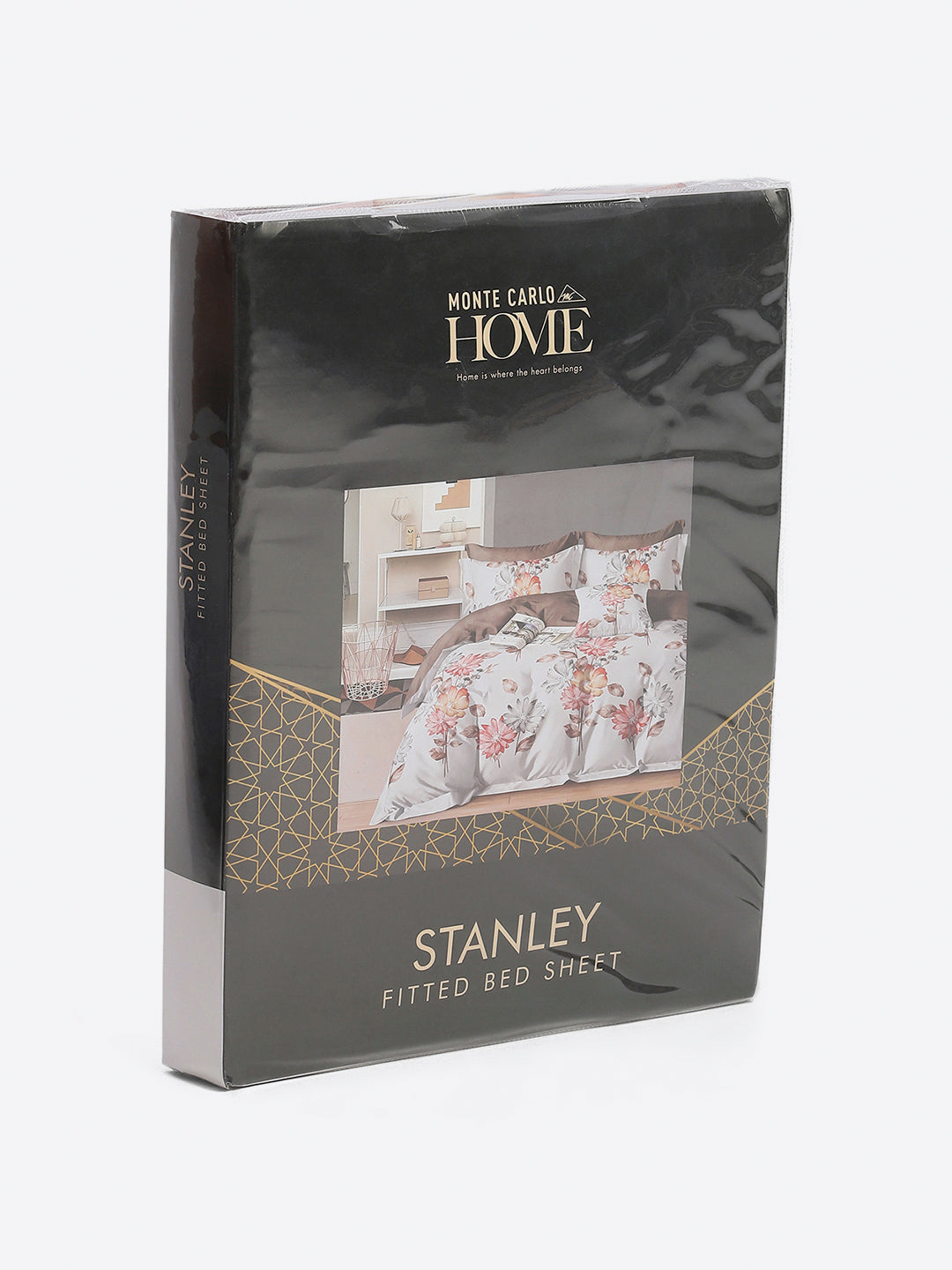 130 GSM Polyester King Size 1 Bedsheet with 2 Pillow Covers (Stanley)