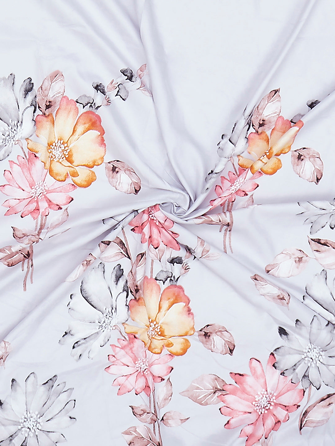 130 GSM Polyester King Size 1 Bedsheet with 2 Pillow Covers (Stanley)