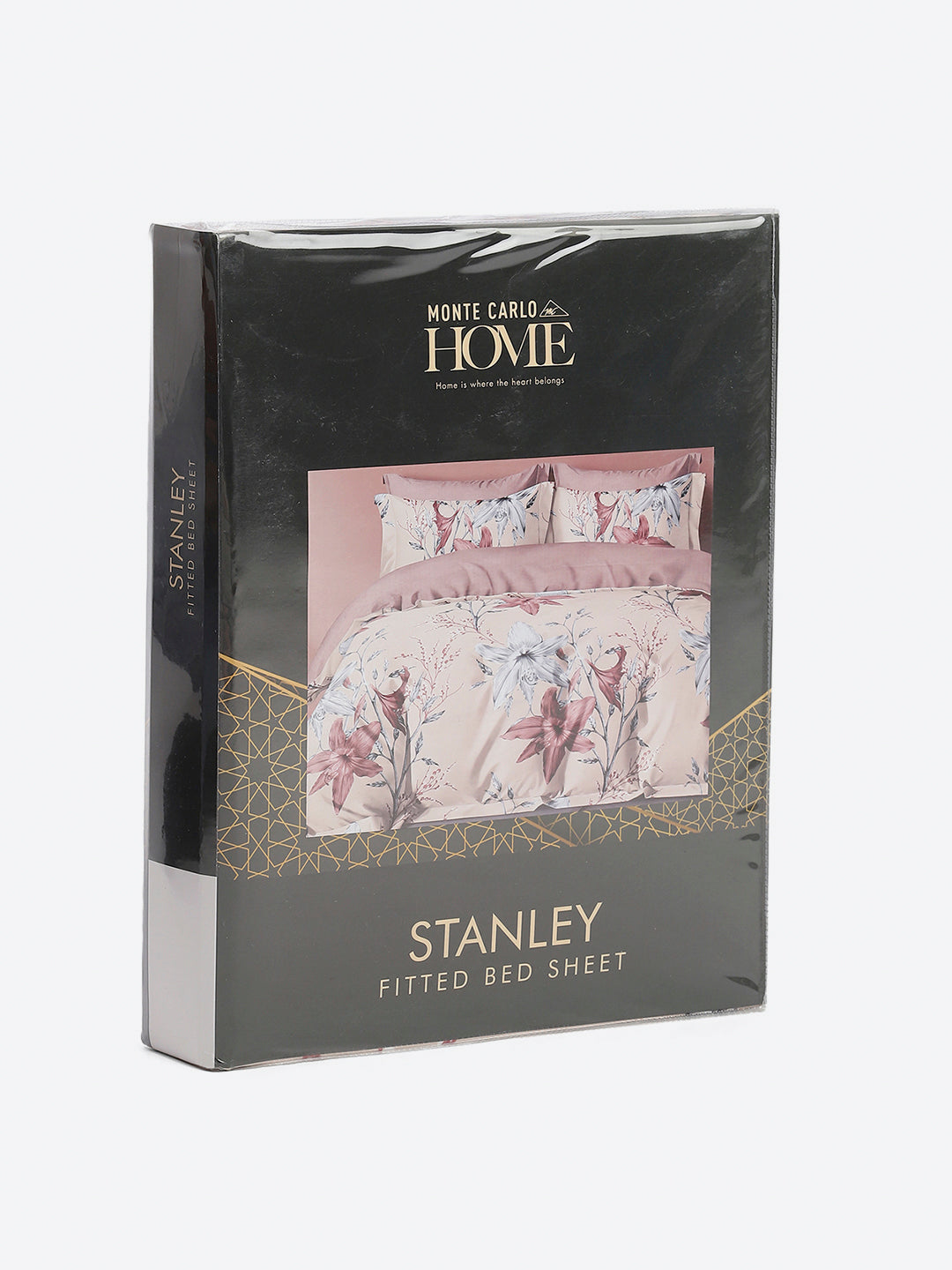 130 GSM Polyester King Size 1 Bedsheet with 2 Pillow Covers (Stanley)