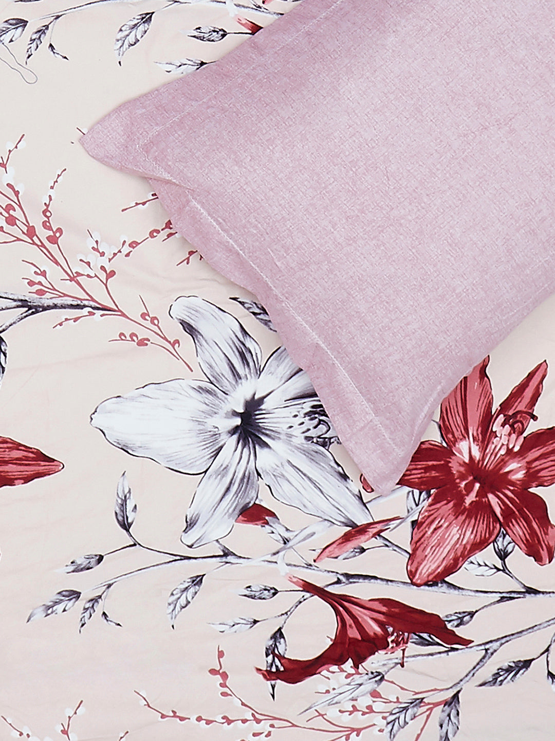 130 GSM Polyester King Size 1 Bedsheet with 2 Pillow Covers (Stanley)