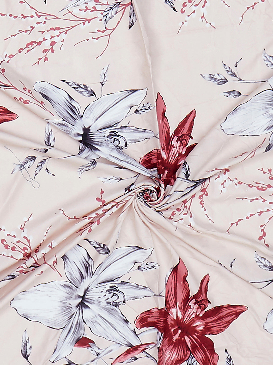 130 GSM Polyester King Size 1 Bedsheet with 2 Pillow Covers (Stanley)