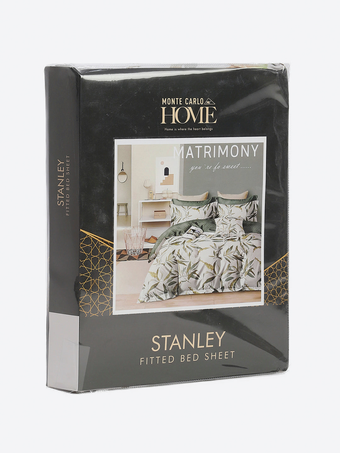 130 GSM Polyester King Size 1 Bedsheet with 2 Pillow Covers (Stanley)