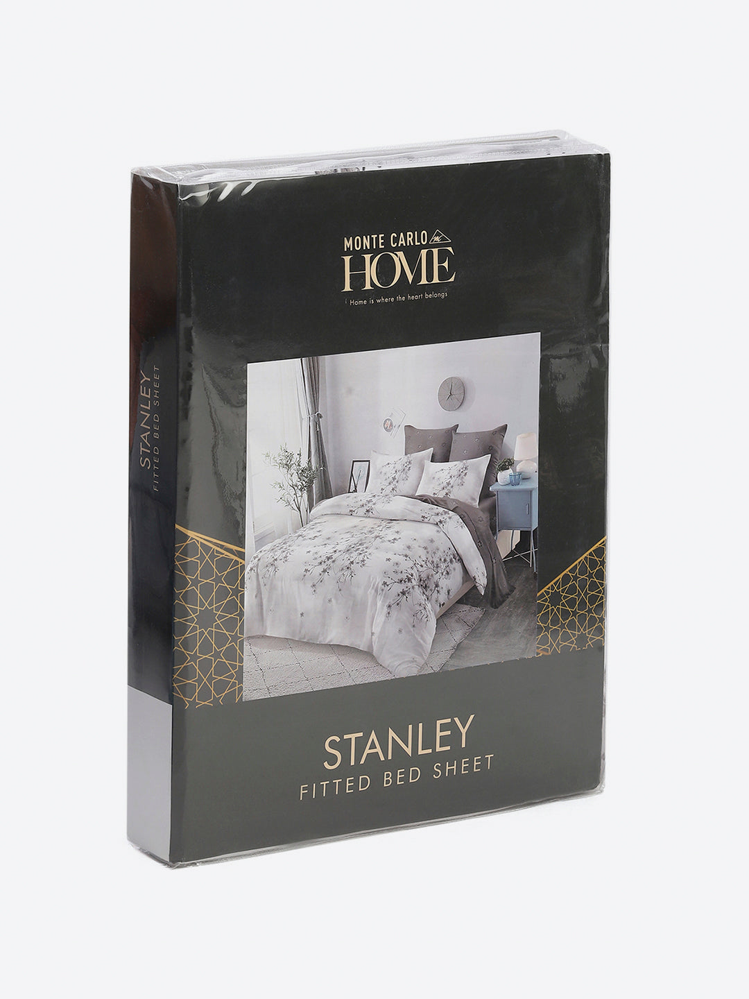 130 GSM Polyester King Size 1 Bedsheet with 2 Pillow Covers (Stanley)