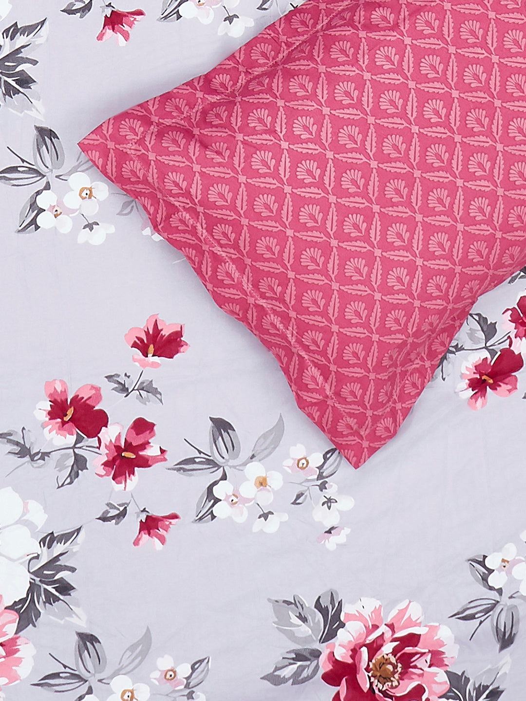 130 GSM Polyester King Size 1 Bedsheet with 2 Pillow Covers (Stanley)