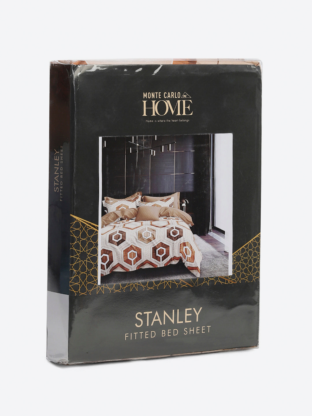 130 GSM Polyester King Size 1 Bedsheet with 2 Pillow Covers (Stanley)