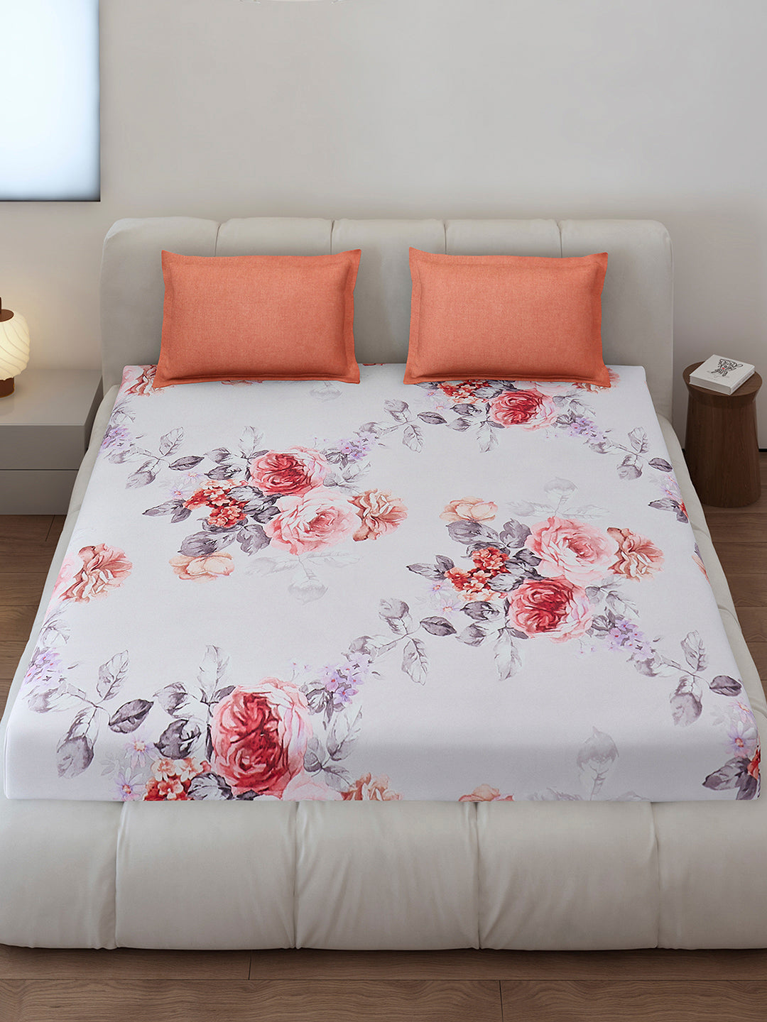 130 GSM Polyester King Size 1 Bedsheet with 2 Pillow Covers (Stanley)