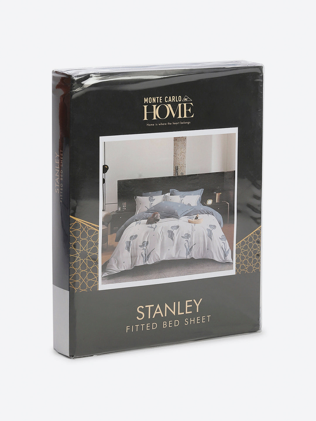 130 GSM Polyester King Size 1 Bedsheet with 2 Pillow Covers (Stanley)