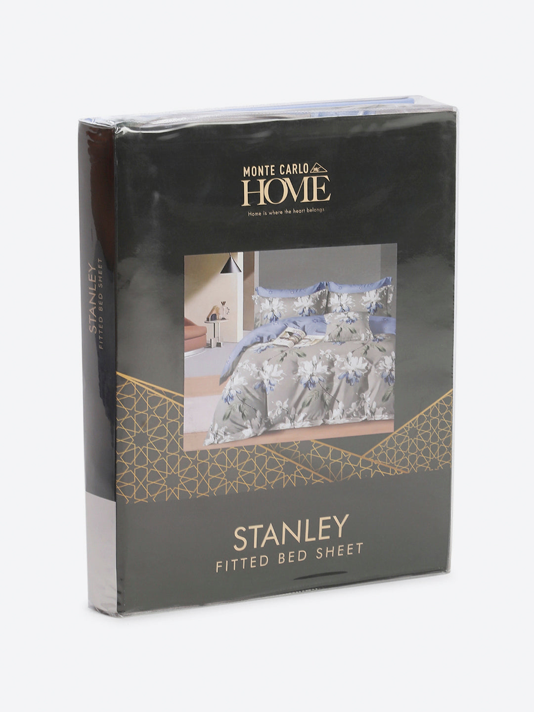 130 GSM Polyester King Size 1 Bedsheet with 2 Pillow Covers (Stanley)