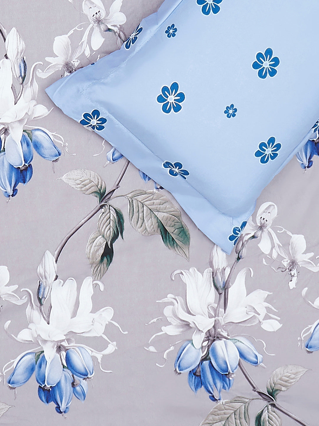 130 GSM Polyester King Size 1 Bedsheet with 2 Pillow Covers (Stanley)