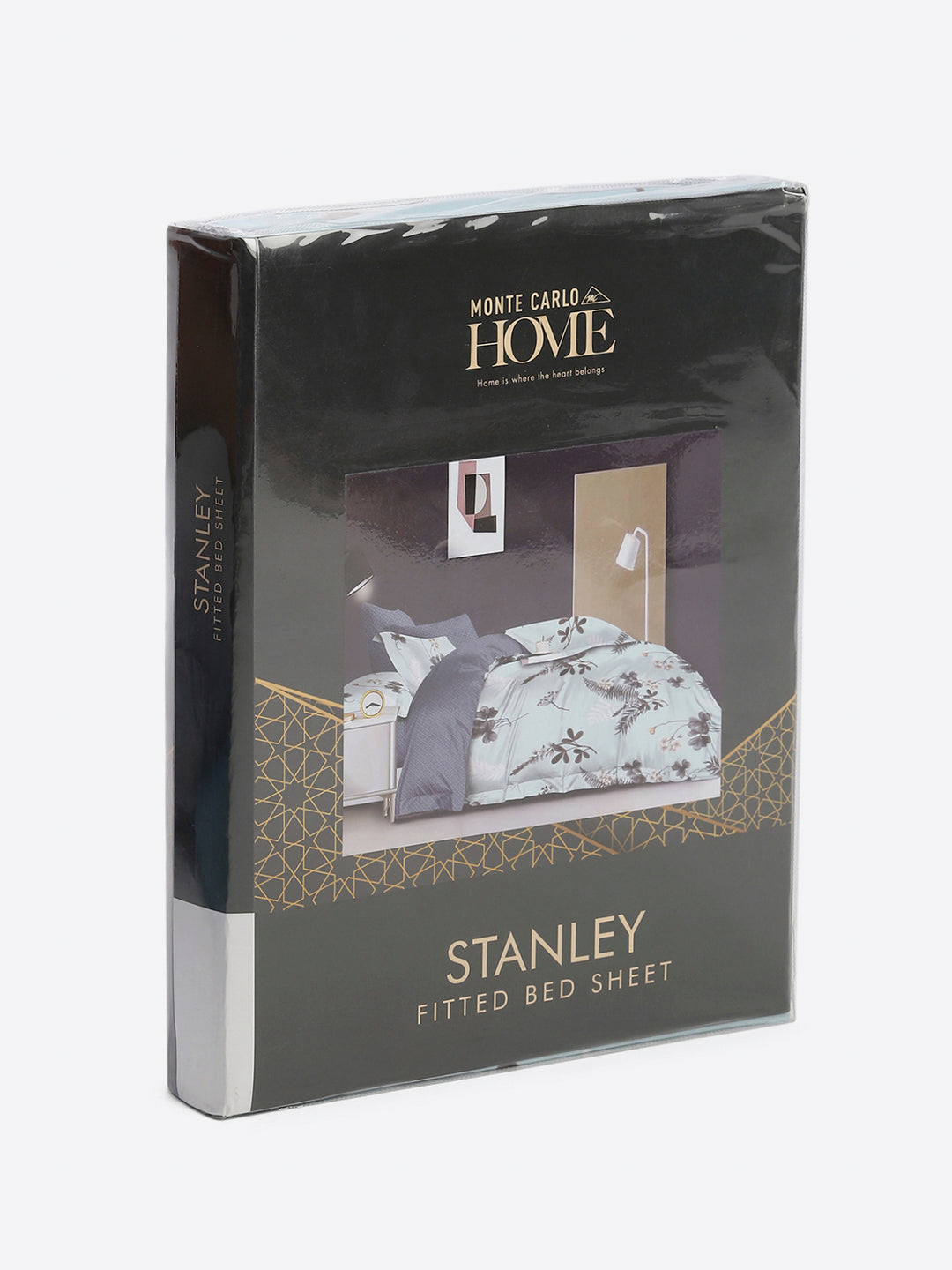 130 GSM Polyester King Size 1 Bedsheet with 2 Pillow Covers (Stanley)