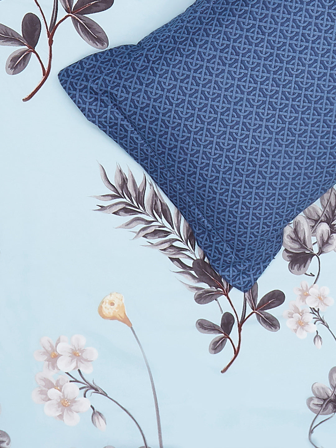 130 GSM Polyester King Size 1 Bedsheet with 2 Pillow Covers (Stanley)