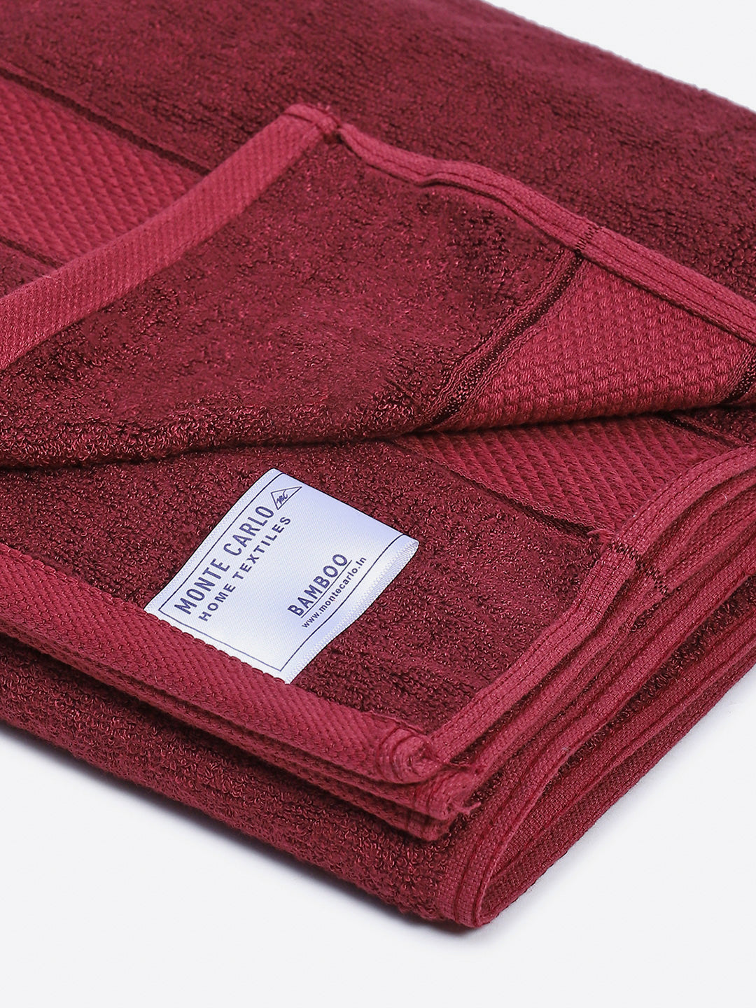 Maroon Bamboo Solid 600 GSM Bath Towel (Bamboo)