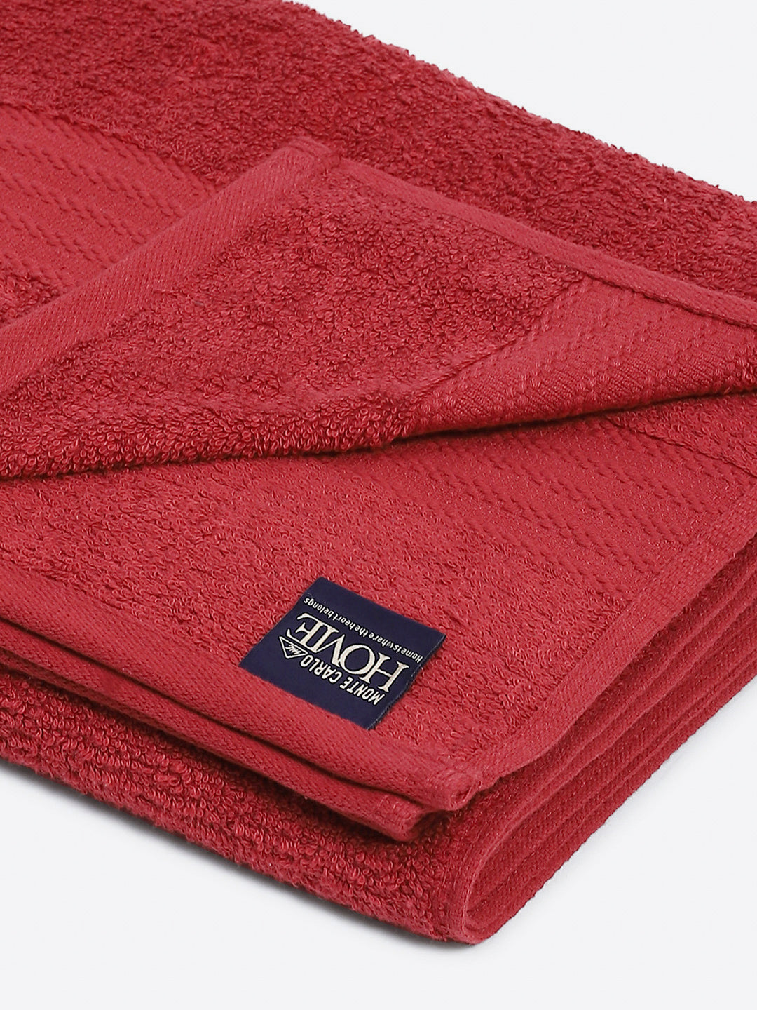 Red Cotton Solid 400 GSM Bath Towel (Jazz)