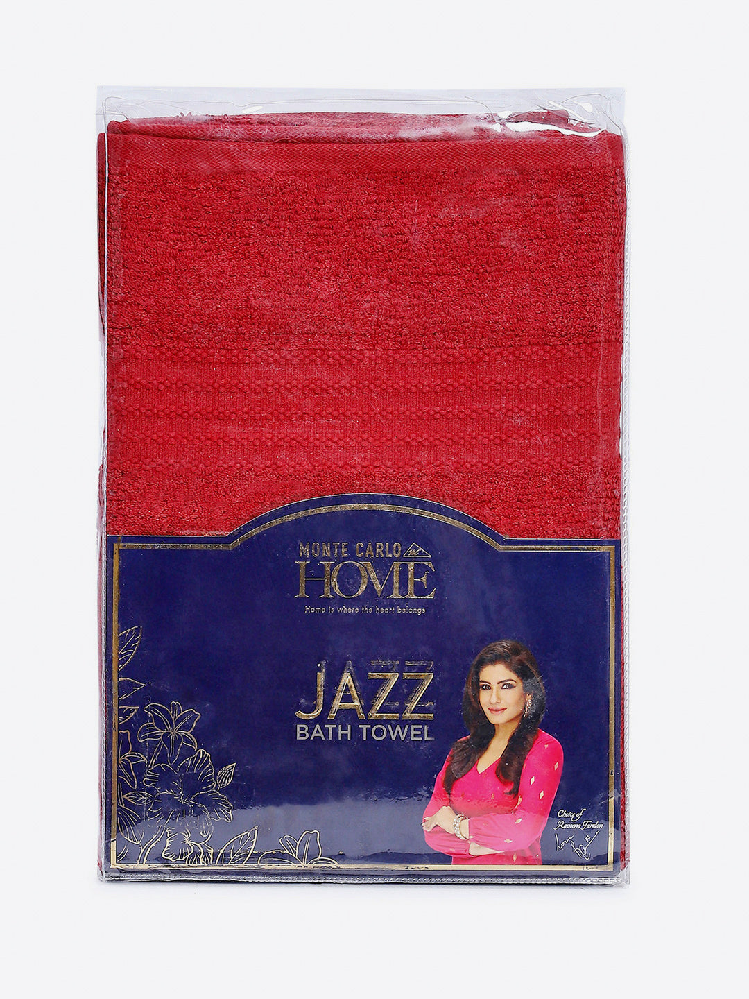 Red Cotton Solid 400 GSM Bath Towel (Jazz)