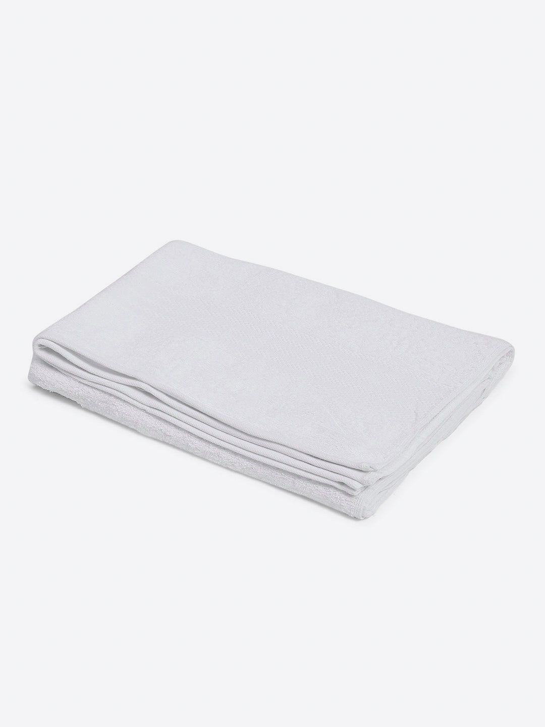 White Cotton Solid 400 GSM Bath Towel (Jazz)