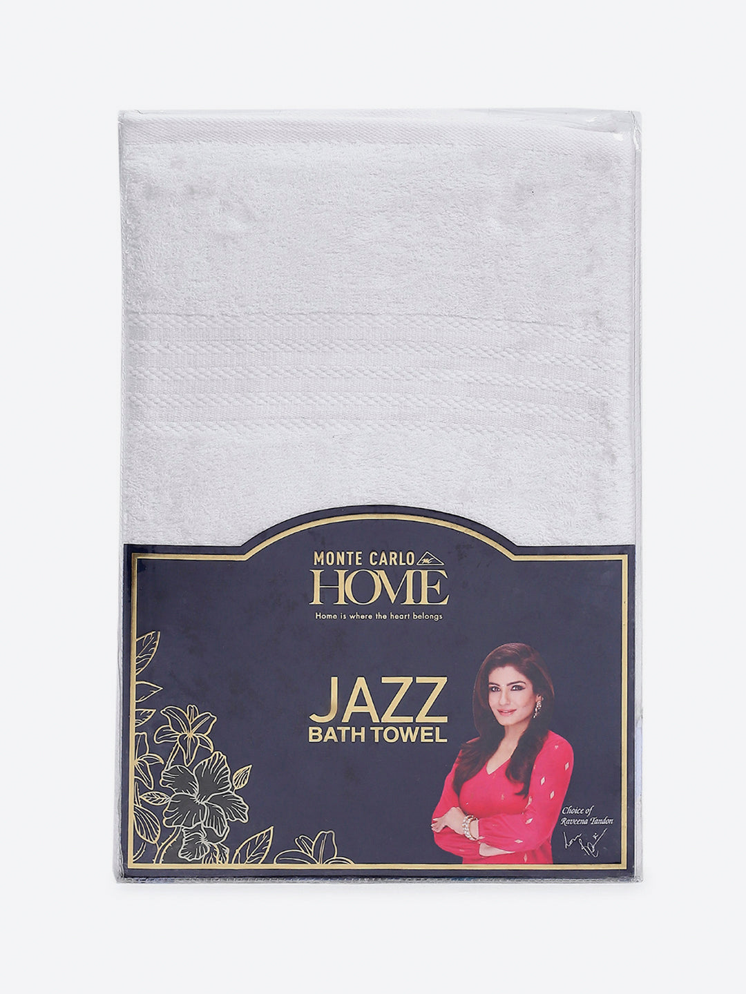 White Cotton Solid 400 GSM Bath Towel (Jazz)