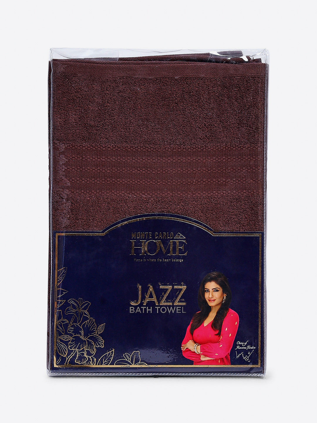 Brown Cotton Solid 400 GSM Bath Towel (Jazz)