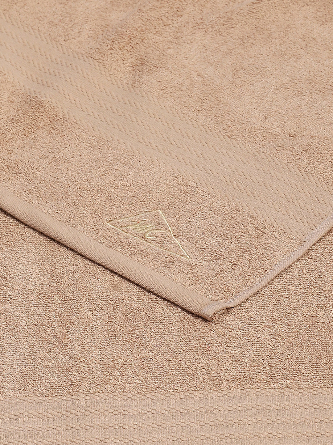 Beige Cotton Solid 400 GSM Bath Towel (Jazz)