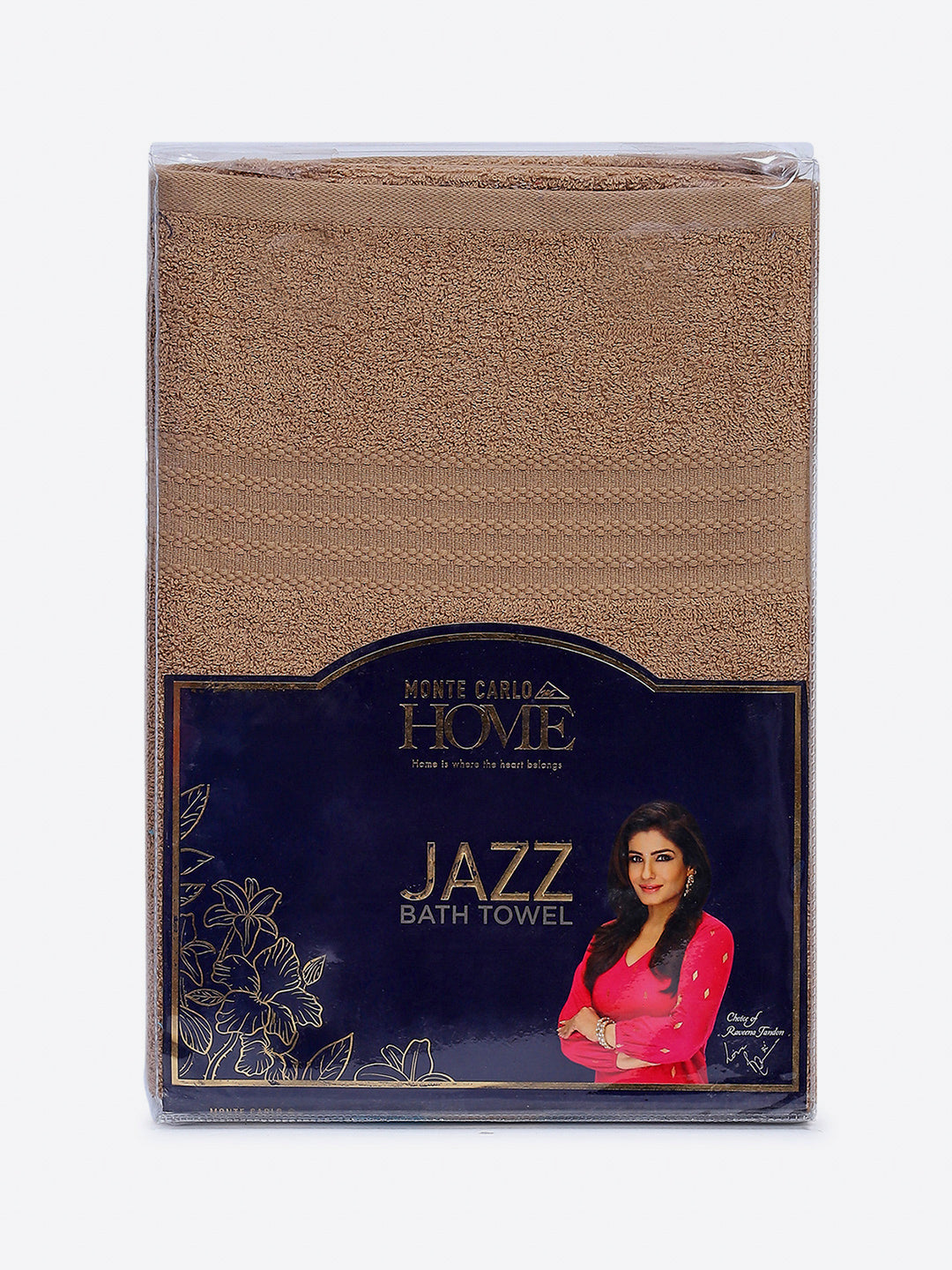 Beige Cotton Solid 400 GSM Bath Towel (Jazz)