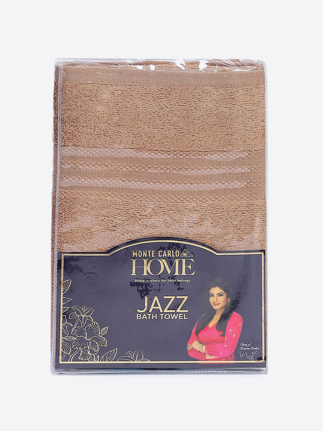 Beige Cotton Solid 400 GSM Bath Towel (Jazz)