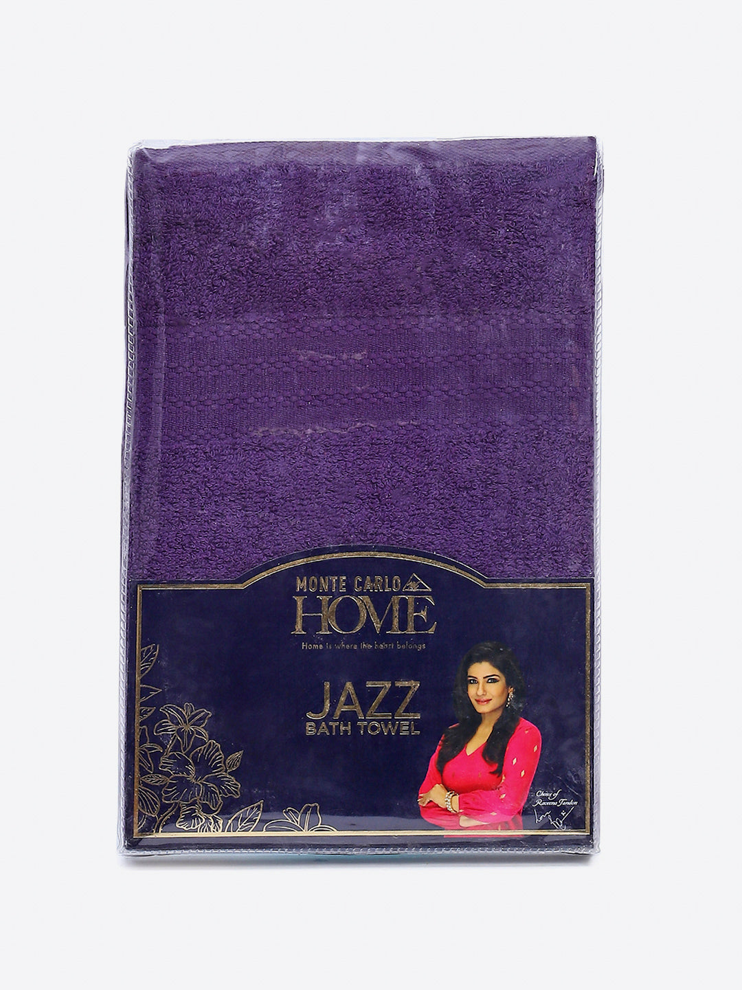 Purple Cotton Solid 400 GSM Bath Towel (Jazz)