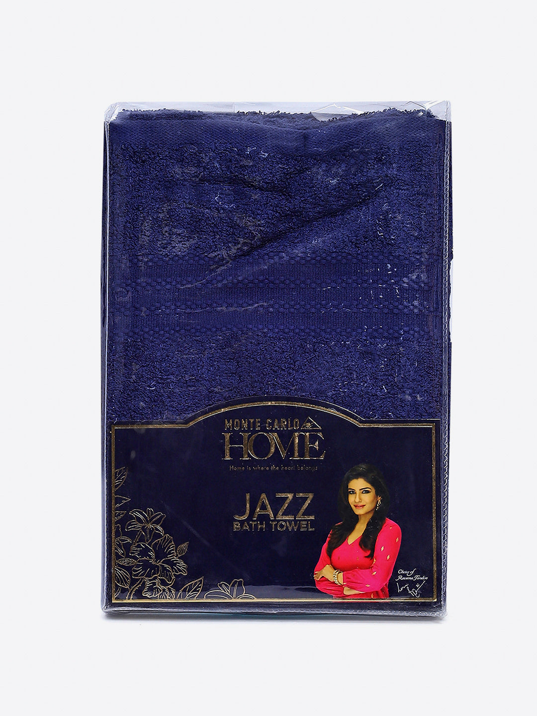 Royal Blue Cotton Solid 400 GSM Bath Towel (Jazz)