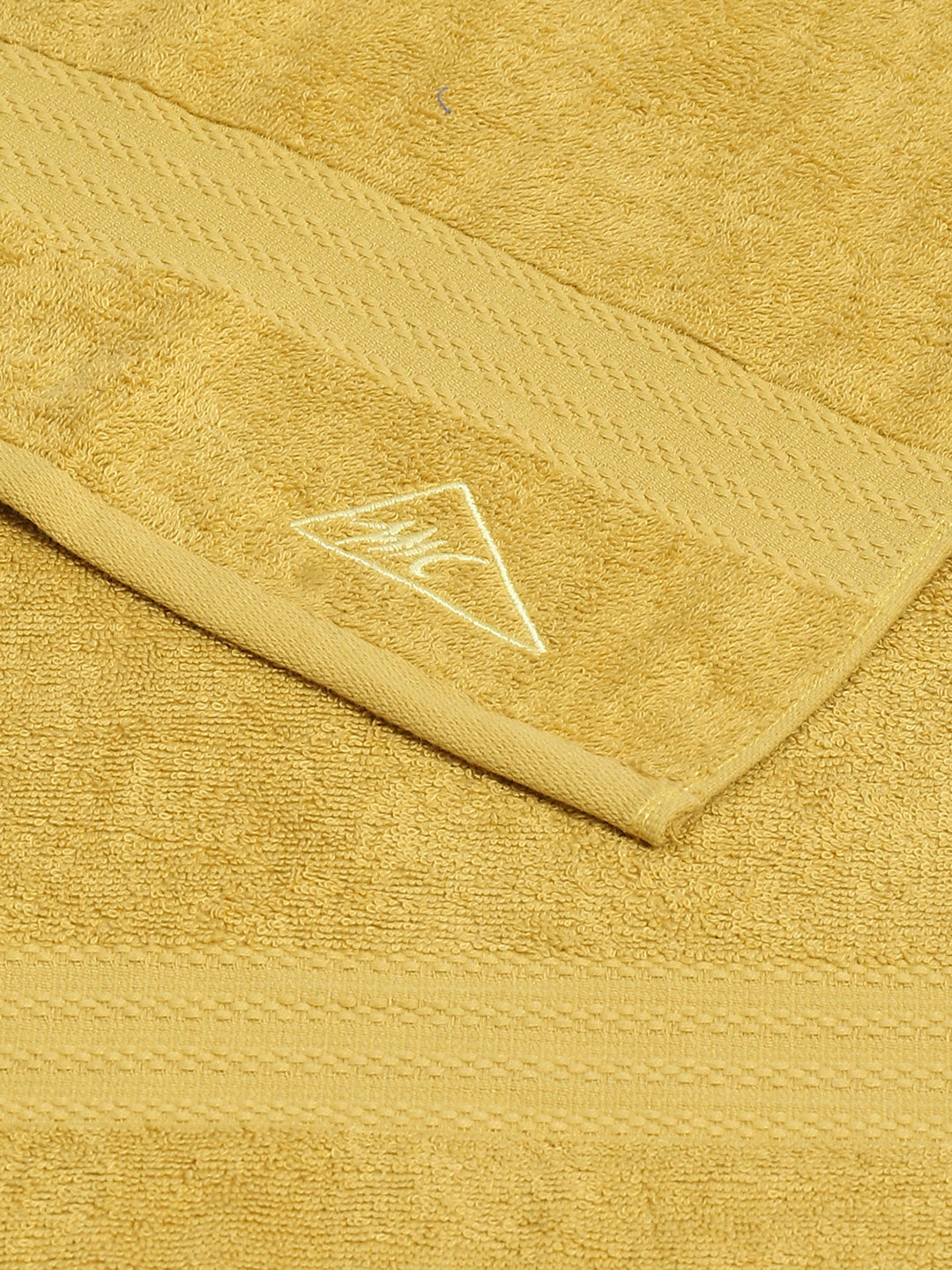 Yellow Cotton Solid 400 GSM Bath Towel (Jazz)