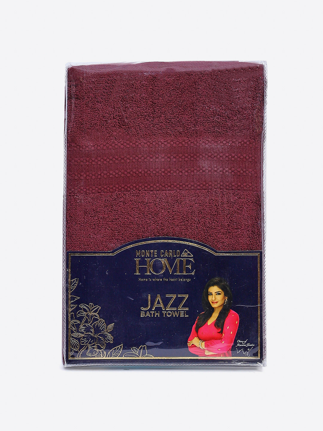 Maroon Cotton Solid 400 GSM Bath Towel (Jazz)